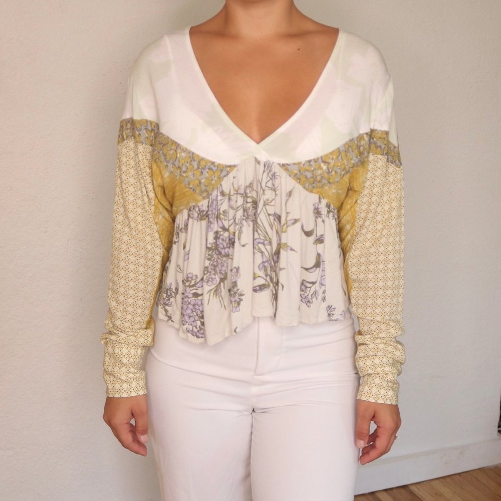 Free People Printed Boho Blouse